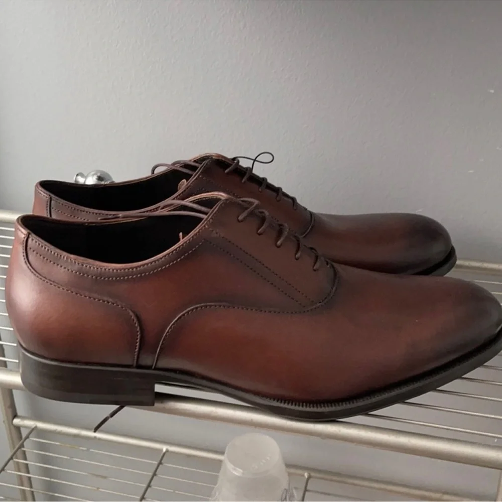 Brand New Zara Men's Classic Drk Brown Oxfords Sz 13 (46) - Picture 11 of 16